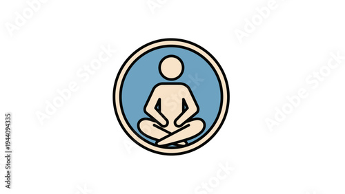 Meditating person in lotus position.
