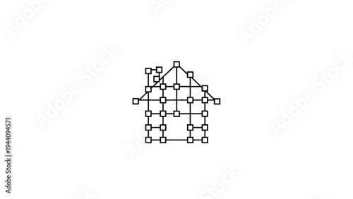 Molecular structure of a chemical compound.