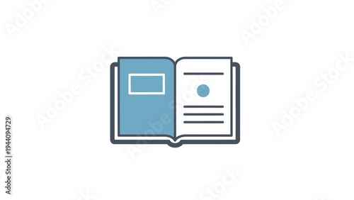 Open Book with Blue Cover Page.