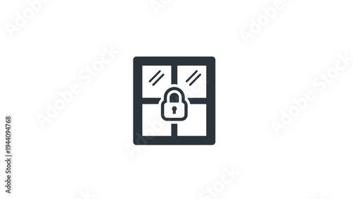 Padlock on a square security icon.