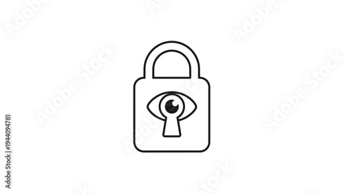 Padlock with eye symbol security.