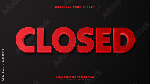 Red Light 3D Editable Text Effect Closed Mockup