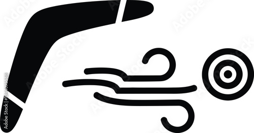 Australian aboriginal symbol for wind and storm weather pattern