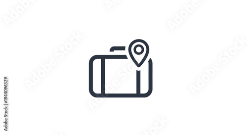 Black and white location pin icon.