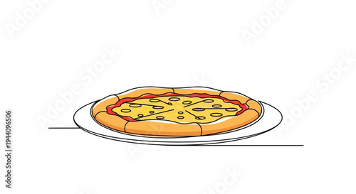 Delicious Cheese Pizza on White Plate with Crust