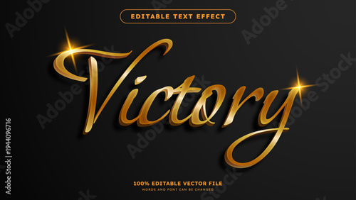 Victory Gold 3D Realistic Editable Text Effect