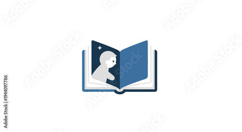 Child Reading a Book Illustration.