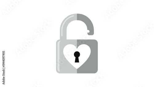 Heart shaped lock with keyhole.