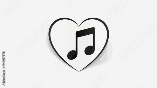 Heart shaped music note symbol.