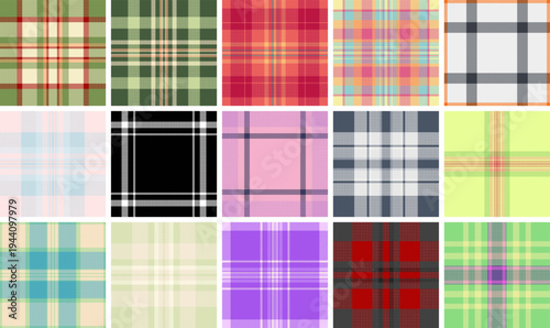 Festive tartan pattern collection for Christmas branding. The pack unifies packaging, marketing, and visuals. Vector consistency ensures harmony.