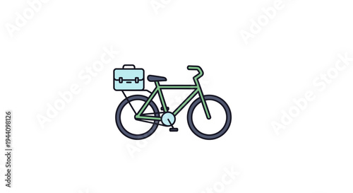 Bicycle with briefcase on back.