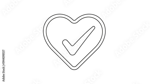 Heart with check mark symbol.