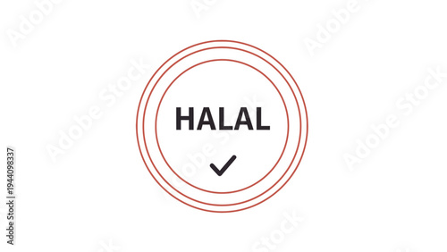 Halal certification logo sign symbol.