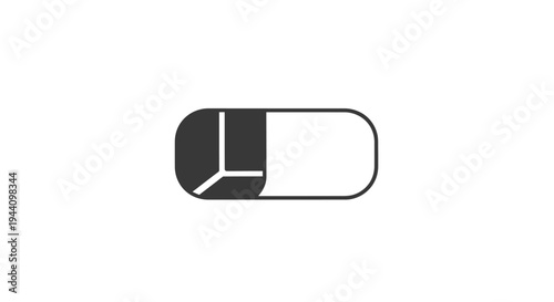 Black and white capsule pill icon.