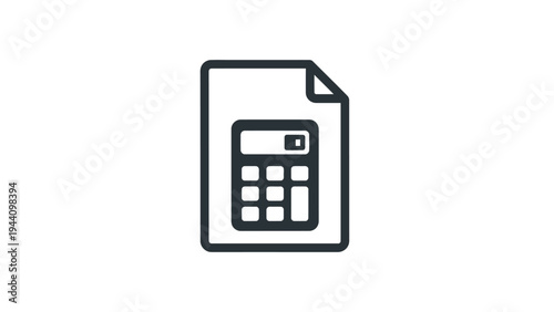 Simple Line Icon of a Calculator.