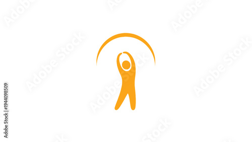 Simple Orange Human Figure with Halo.