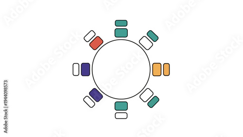 Simple Vector Illustration of Meeting Table.