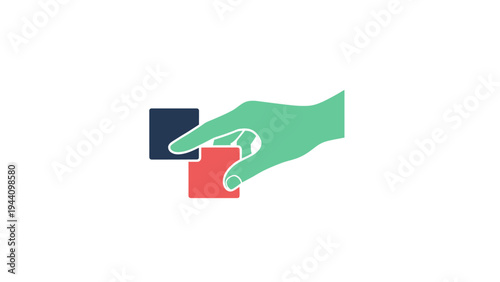 Hand Holding Puzzle Piece Closeup.