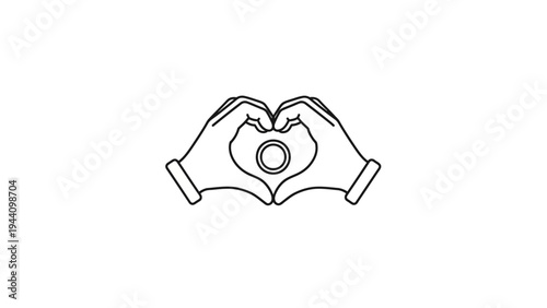 Hands forming heart shape with fingers.