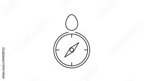 Free Download Simple Black Line Drawing of Compass Icon. - GFXLoad