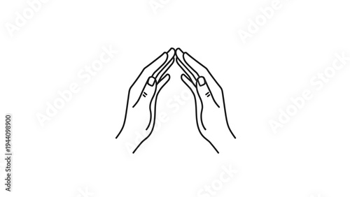 Hands with prayer like finger positions.