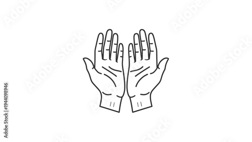 Hands with palms facing forward raised.