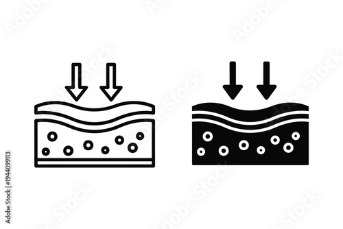 Skin Absorption and Dermatological Layers Medical Icon Set