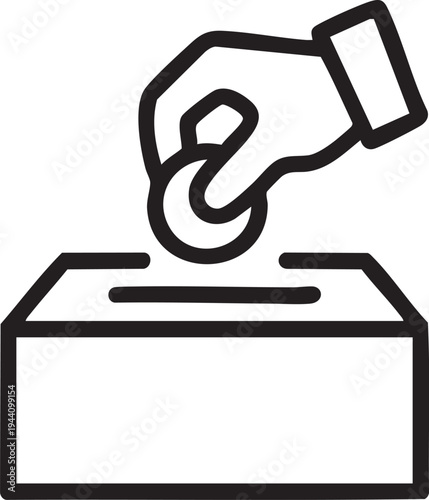 Hand Dropping Coin into Donation Box Icon