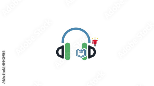 Headphones with mobile phone music.