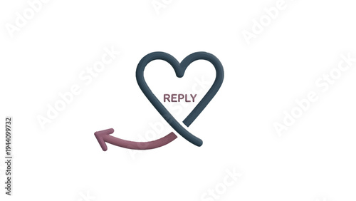 Heart Shape with Reply Text Inside.