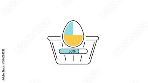 Simple Line Art Egg Timer Illustration.