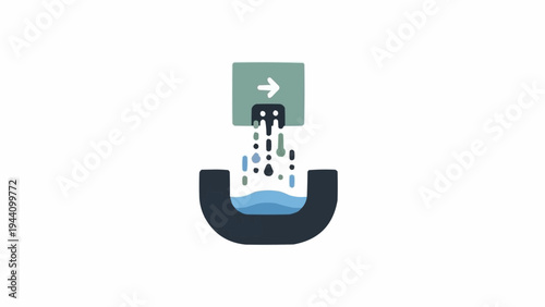 Water flowing from tap faucet.