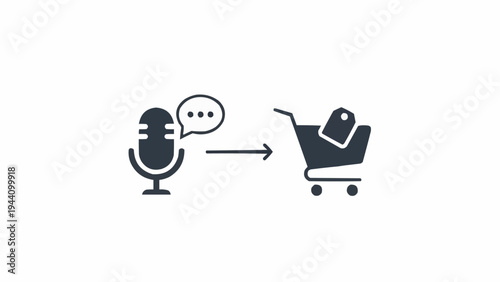 Voice shopping online with microphone.