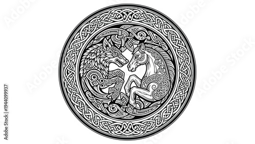 Ancient coin featuring intricate portrait and symbolic design Vector