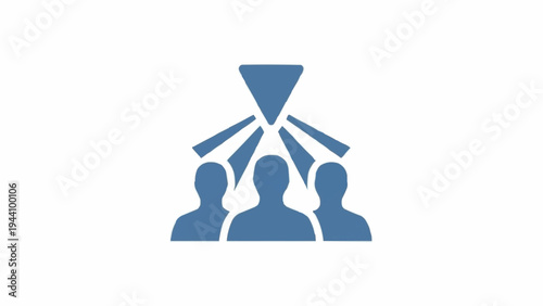 Three Blue Human Silhouettes Funnel.