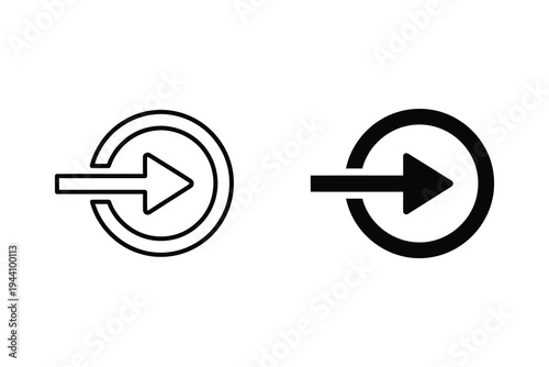 Login Entrance and Sign In Arrow with Circle Icon Design