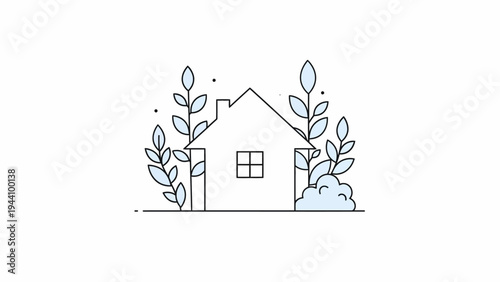 Simple line drawing of a house.