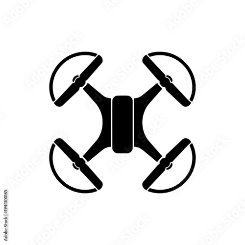 Drone icon logo design. Quadcopter sign and symbol. Aerial vehicle icon. Unmanned aircraft technology.