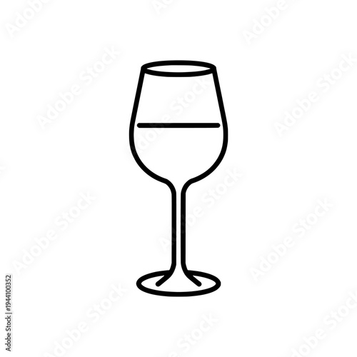Wine glass icon logo design. Alcohol goblet sign and symbol. Wine glass icon. Bar and restaurant menu branding.