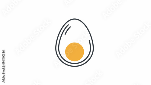 Simple Line Drawing of an Egg.