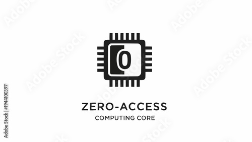 Zero access computing core processor icon.