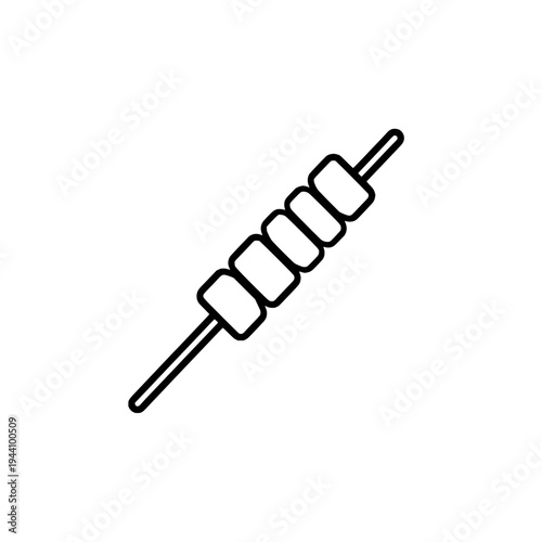 Kebab skewer icon logo design. Shish kebab sign and symbol. BBQ meat skewer icon. Grilled food restaurant logo.