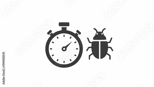 Stopwatch and Beetle Side by Side.