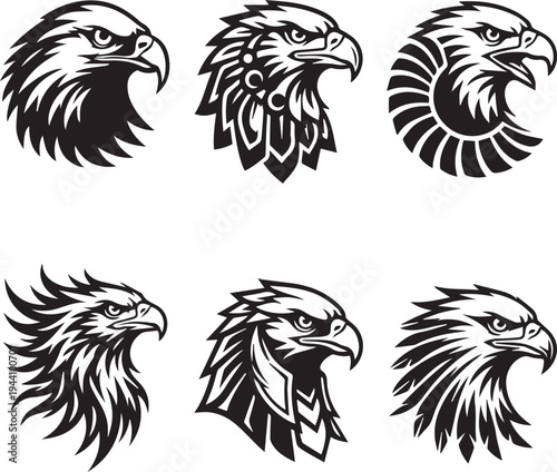 Eagle Logo Collection Balck And White 