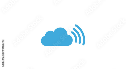 Cloud with wireless signal icon.