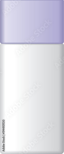 化粧品ボトル容器のベクターイラスト（紫キャップ）