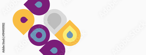 Colorful overlapping letterforms spell pop. Design features purple, orange, gray hues. Minimalist aesthetic, clean lines, simple composition.