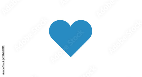 Blue heart symbol on white background.
