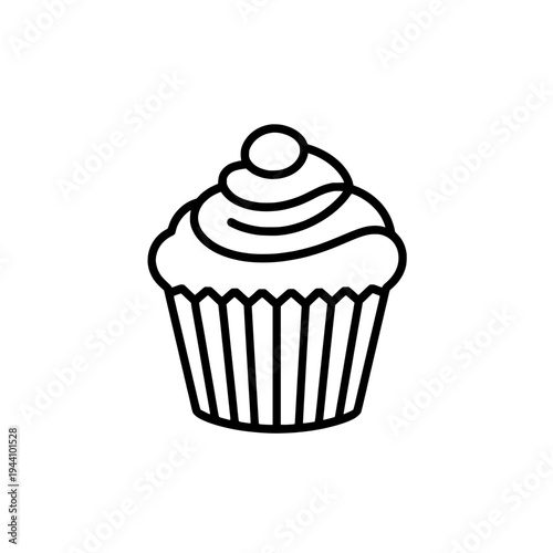 Cupcake icon logo design. Sweet muffin sign and symbol. Cupcake icon. Bakery and dessert shop brand identity.