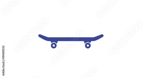 Blue skateboard with wheels attached.